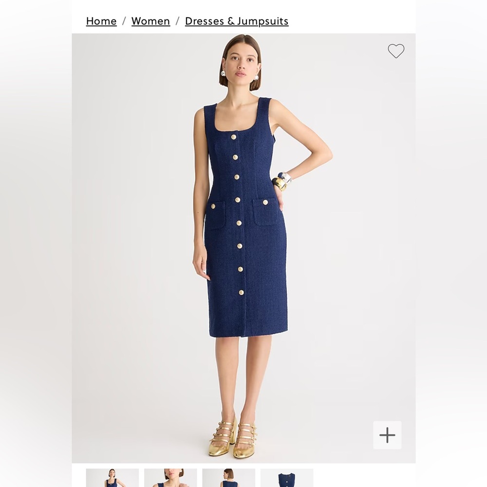 NWT J Crew Sophia sleeveless midi dress in tweed